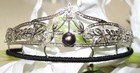 6 03ct Rose Cut Diamond 925 Silver Freshwater Pearl Wedding Hair Tiara
