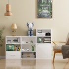 Cube Storage Organizer Shelf  3 Tier Stackable Bookshelf With Drawer  Wooden    