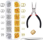 Comprehensive 1200 Pcs Jewelry Findings Kit  Jump Rings  Lobster Clasps   Pliers