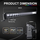 52 Inch Rgbw Led Light Bar 300w   2pcs 4  Rgb Pods With Chasing Halo Ring