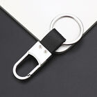 Creative Metal Leather Key Chain Ring Fob Keyfob Car Keychain Keyring Men Gift