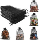 100   Sheer Drawstring Organza Bags Jewelry Pouches Wedding Party Favor Gift Bag