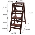 Wood Folding 4 Step Stool Ladder Adults Wood Grain Color Step Ladder 220lbs Load