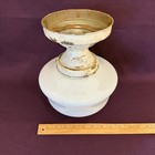 Vintage Small Schoolhouse Globe Metal Flush Mount Light Fixture Milk Glass Cute