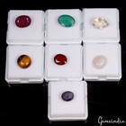 7 Pcs Natural Assorted Shape color Jewelry Kind Multi Gemstones Lot With 7 Jars