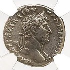 Hadrian Roman Silver Denarius  Vf Ngc Certified Slab Ad 117-138