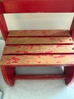 Nu-line Industries Wood Childs Folding Chair Step Stool Rustic Vintage 80s Red