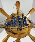 Wooden Captains Ship Wheel 3d Hanging Wall Decor Nautical 16  Mcm