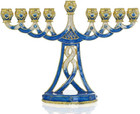 5  Hanukkah Menorah 9 Branch Menorahs For Chanukah Vintage Jewish Enamel Menorah