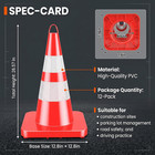 12pcs 28  Plastic Pvc Traffic Cones With Reflective Collar High Visibility