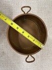 Vintage Hammered Copper Pot Bowl W Brass Handles Rustic Decor  039-4