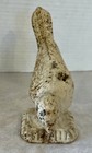 Vintage Cast Iron Pigeon  Dove On Fluted Pedestal