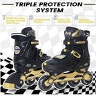 Medium Big Kids 13c-3 Us Inline Skates 4 Size Adjustable With Pu Flashing Wheels