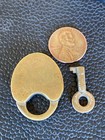 Vintage Antique Small Miniature Padlock Lock W  Barrel Key Sweetheart Swing Arm