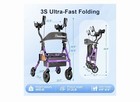Blessreach Heavy Duty Upright Rollator Walker For Seniors  450lbs   6 Height Adj