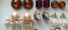 Vintage Mixed Lot Of 9 Retro Clip On Earrings Unbranded