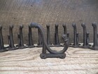 Lot Of 12 Antique-style Double Rustic School Coat Hooks Cast Iron Hardware