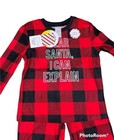 Christmas Matching Family Black Red Pajamas Set Unisex Kids Size 4t Nightwear