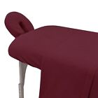 Massage Table 100  Double Brushed Cotton Flannel Sheet Set 3 Pcs Burgundy Color