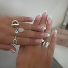 48pcs-medium Almond Press On Nails Nude Mint Green Simple French Fake Nails