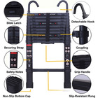 Telescoping Ladder Compact Extension Aluminum With 2 Detachable Roof Hooks 6 2m