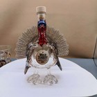 Empty Wild Turkey Shaped Whiskey Decanter Glass Wooden Cork Sealed Vintage Bar