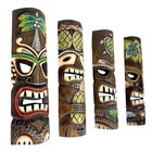 Zeckos Set Of 4 Hand-carved 20  Tiki Wall Masks     Tropical Hawaiian Decor