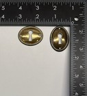  5  Vintage Oval Stamped Brass Keyhole Escutcheons     Plain   Rope Edge 