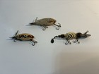 Lot Of 3 Vintage Bomber Fishing Lures  Wooden  