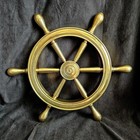 Vintage Solid Brass Ship Boat Wheel 6 Spoke Handles Nautical Marine 18 5 