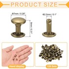 120 Set Leather Rivets 7mm Double Cap Rivet Tubular Metal Studs Bronze