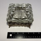 Vanity Dresser Set Filigree Trinket Dish Lidded Perfume Bottles Vtg Metal Holder