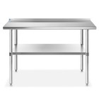 Stainless Steel Kitchen Restaurant Prep Work Table With Backsplash - 24  X 48 