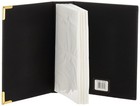 208 Pocket Black Sewn Leatherette Cover With Brass Corner Accents Photo Album
