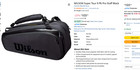 Nwot Wilson Super Pro Staff 9 Pack Tennis Rackets Cooler Bag In Black