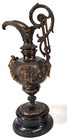 Pair Of Antique French Napoleon Iii Renaissance Style Bronze Ewers - 38 Cm High