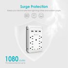 Wall Mountable Usb Surge Protector Power Strip With 4-usb Ports 6-outlet Plugs
