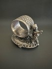 Antique Figural Silverplate Napkin Ring Cherub  On Ball Pedestal Middletown Co 