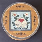 Antique Primitive Folk Art Shaker Floral Hand Painted Wood Pantry Sewing Box