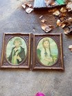 Set 2 Corneille Max Prints Daughter Prince Wood Carved Frame Decoupage Vintage
