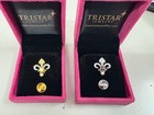 Fleur De Lis Lapel Pin Brooch Ruby Red Color Crystal Pearl Badge Gift For Him
