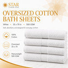 100  Ring Spun Cotton Oversized Bath Sheet Towels 35 X 70 Inch 500 Gsm White