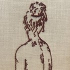 Vintage 1970s Crewel Embroidery Art Paragon  repose  Seated Female Nude Framed