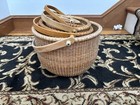 Vintage Round Nantucket Baskets Nested Set Of 5 Nautical Cottage Home Decor
