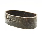 Fuchi Bamboo Grove Design Japanese Antique Sword Fittings Shakudo