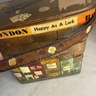 Vintage Woven Basket Caro Nan Purse Hinged Lid Decopage 1970s Handmade Painted