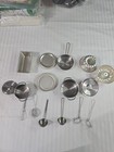 Vtg Aluminum Childs Kitchen Toy Baking Cooking Dishes Pots Pans Utensils 16 Pcs