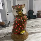 1970s Vintage Owl Night Light Glazed Ceramic Light -up Very Cool  Works Great
