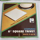 Lot Of 3 Antique 6    Square Corning Ware White Tile Trivet P-66-m In Packages