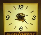 Vintage 19x16 Kelvinator Plastic Appliance Lighted Sign clock Rare  Nice  